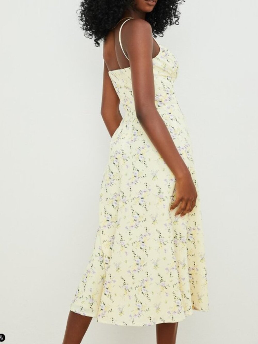 NWT House of CB Annabella Yellow Floral Midi Dress L+ - Picture 2 of 3